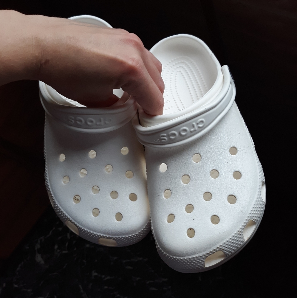 White Crocs size 8